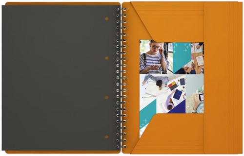 Cahier à spirale Oxford International Organizerbook A4+ ligné 160 pages-5
