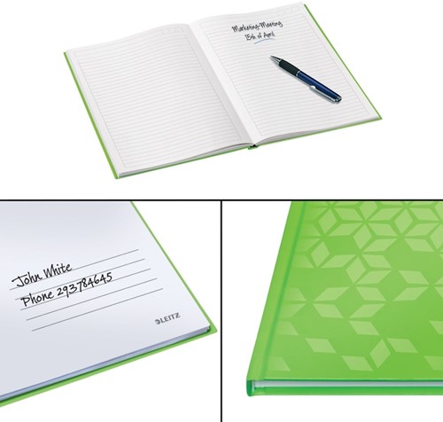 Notitieboek Leitz WOW A4 160blz 90gr lijn groen-6