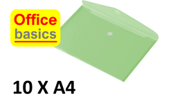 10 x Enveloptas Office Basics - A4 - dwars - groen