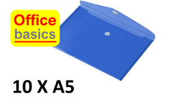 10 x Enveloptas Office Basics - A5 - dwars - blauw