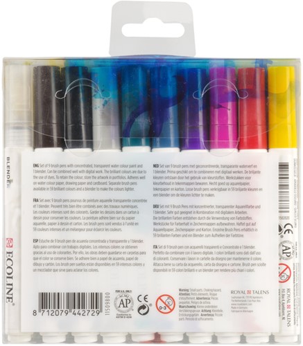 Feutre pinceau Talens Ecoline Lettrage à la main assorti 10 pièces-1