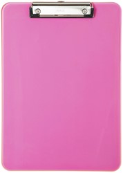 Porte-bloc MAUL A4 portrait plastique transparent rose néon