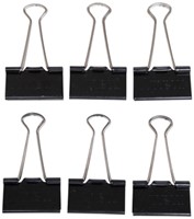 Pince à papier MAUL 215 Foldback 19mm noir 6 pièces-2