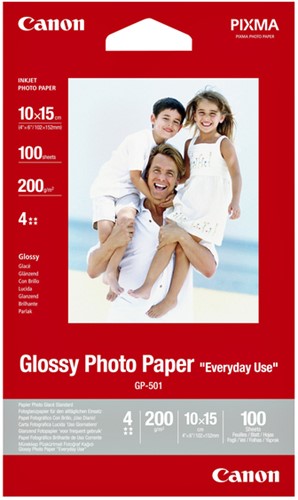 Papier jet d’encre Canon GP-501 10x15cm 210g brillant 100 feuilles