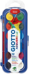 Gouache Giotto Acquerelli 30mm boîte 12 couleurs avec pinceau