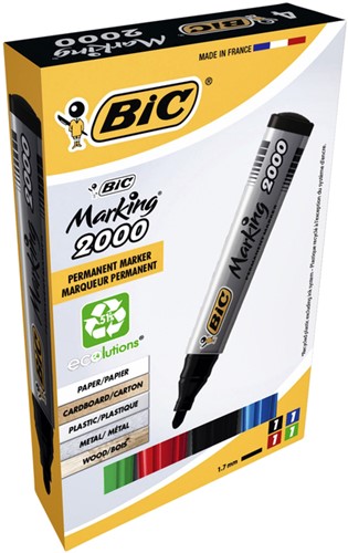 Feutre BIC 2000 ECOlutions ogive Large assorti boîte 4 pièces