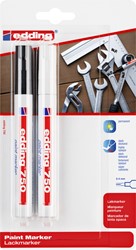 Marqueur peinture edding 750 à base d'huile 2-4mm noir et blanc blister 2 pièces