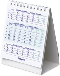 Calendrier de table 3 mois 2027 Brepols 10,5x13cm