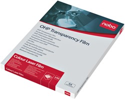 Film rétroprojection transparent Nobo A4 pour imprimante laser couleur 50 pièces