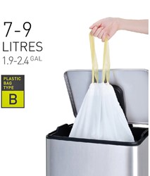 Sac poubelle EKO MDPE type B avec lien coulissant 40x45cm 7-9L blanc 25 pièces