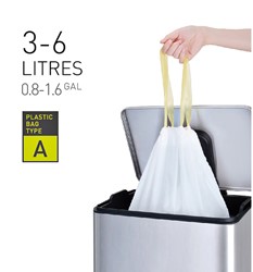 Sac poubelle EKO MDPE type A avec lien coulissant 35x40cm 3-6L blanc 30 pièces