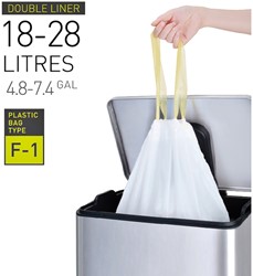 Sac poubelle EKO MDPE type F1 avec lien coulissant 49x38cm 18-28L blanc 20 pièces