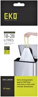Sac poubelle EKO MDPE type F1 avec lien coulissant 49x38cm 18-28L blanc 20 pièces-2