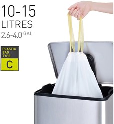 Sac poubelle EKO MDPE type C avec lien coulissant 45x50cm 10-15L blanc 20 pièces
