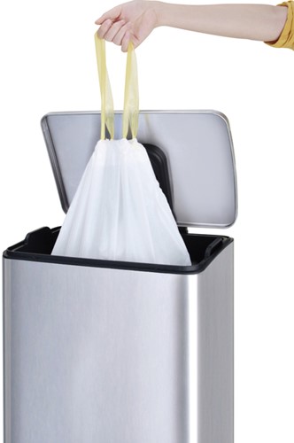 Sac poubelle EKO MDPE type F avec lien coulissant 64x75cm 40-60L blanc 12 pièces-1