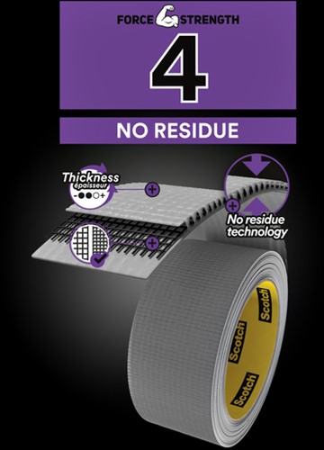 Duct tape Scotch Extremium no residue 18.2mx48mm grijs-7