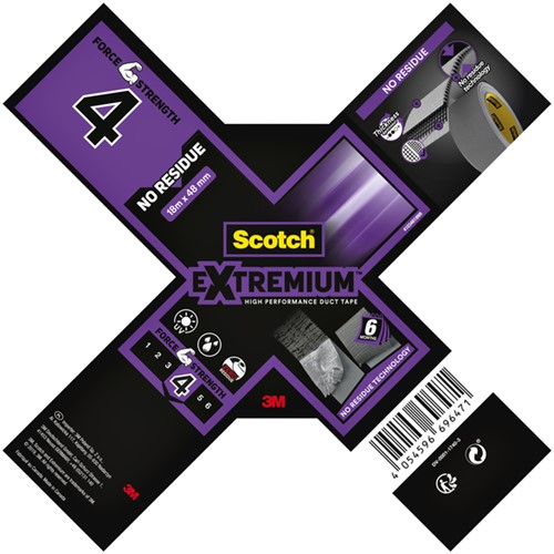 Duct tape Scotch Extremium no residue 18.2mx48mm grijs-6