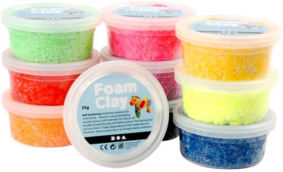 Pâte à modeler Foam Clay Base 10x 35g assorti-2