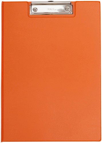 Porte-bloc à rabat Maul A4 portrait avec boucle-stylo PVC néon orange
