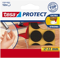 Feutrine anti-rayures tesa® Protect Ø22mm brun 12 pièces