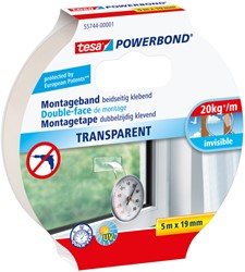 Ruban de montage tesa® Powerbond double face 5mx19mm transparent