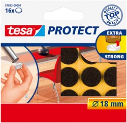 Feutrine anti-rayures tesa® Protect Ø18mm bruin 16 pièces