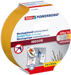 Ruban de montage tesa® Powerbond Indoor double face adhésif 5mx38mm blanc