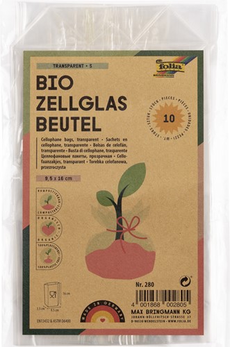 Sachet cellophane Folia 95x160mm transparent 10 pièces
