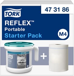 Distributeur portable Tork Reflex Performance M4 473186 boîte distri blanc