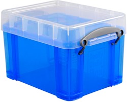 Boîte de rangement Really Useful 3 litres 245x180x160mm transparent bleu