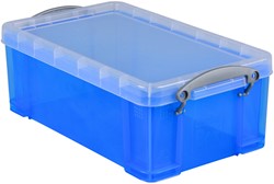 Boîte de rangement Really Useful 5 litres 340x200x125mm transparent bleu