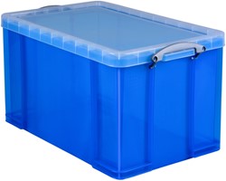 Boîte de rangement Really Useful 84 litres 710x440x380mm transparent bleu