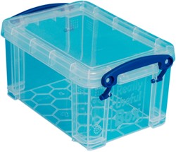 Boîte de rangement Really Useful 0,7 litre 155x100x80mm transparent blanc