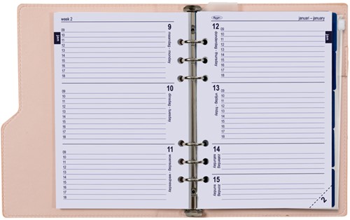 Organiseur Kalpa A5 avec agenda 2026-2027 7 jours/2 pages croco rose-1