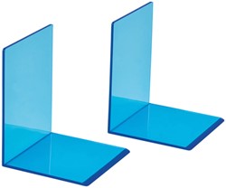 Serre-livres MAUL 10x10x13cm acryl néon bleu transparent 2 pièces