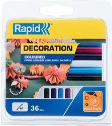 Bâton de colle Rapid 7mm 5 couleurs assorti 36 pièces