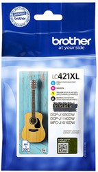 Cartouche d'encre Brother LC-421XL noir + 3 couleurs
