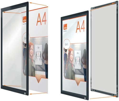 Porte-affiche clipsable Nobo Impression Pro A4 noir-1