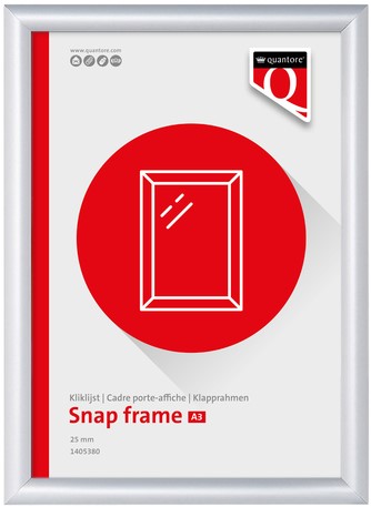 Cadre clipsable Quantore Premium A3 25mm argent