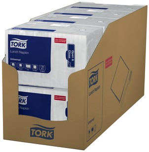 Serviettes Tork Universal 509300 1 épaisseur pli 1/4 325x325mm blanc 500 pièces-3