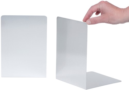 Serre-livres MAUL aluminium 16x15x21cm jeu 2 pièces argent-1