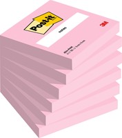 Bloc mémos Post-it 654 76x76mm rose 6 pièces