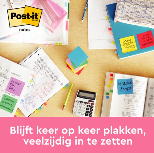 Bloc mémos Post-it 654 76x76mm rose 6 pièces-1