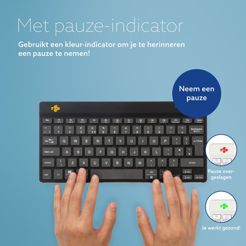 Clavier ergonomique compact R-Go Break QWERTY sans fil noir-3