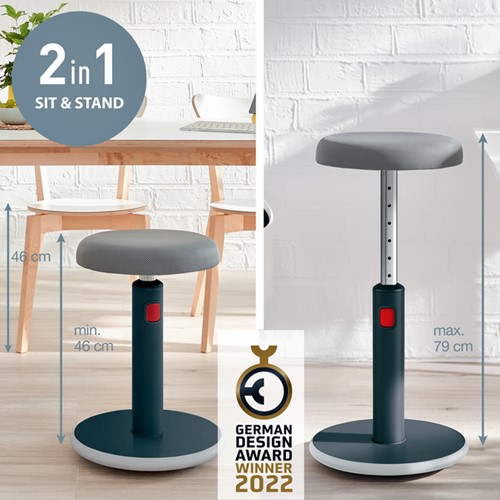 Tabouret ergonomique assis-debout Leitz Ergo Cosy gris-3