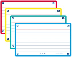 Flashcard Oxford 2.0 75x125mm 80 feuilles 250g ligné assorti