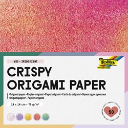 Papier à plier Folia Irisé double face 75g 14x14cm 50 feuilles assorti