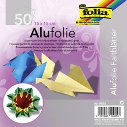 Papier alu à plier Folia 15x15cm 50 feuilles assorti