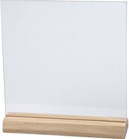 Plaque en verre Creativ Company 15,5x15,5cm avec socle en bois 10 pièces