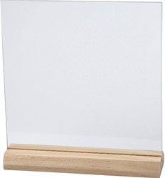 Plaque en verre Creativ Company 15,5x15,5cm avec socle en bois 10 pièces